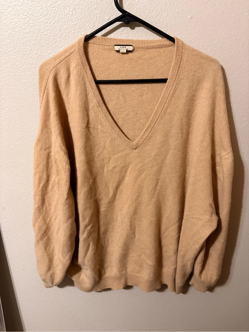 J. Crew Men's V-Neck Sweater in Light Tan